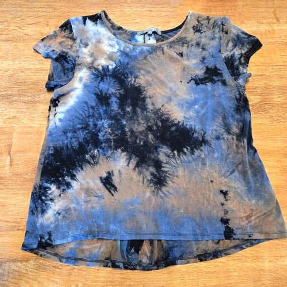 coin 1804 Tops - Coin 1804 Medium Blue and Brown Tie-Dye T-Shirt